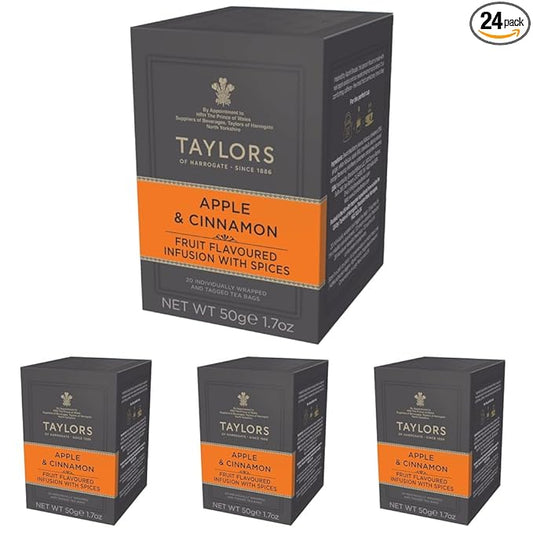 Taylors of Harrogate Apple & Cinnamon Herbal Tea, 20 Count (Pack of 24)