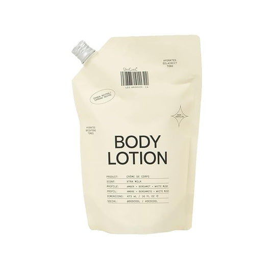 DedCool Xtra Milk Body Lotion Refill – Lightweight, Deeply Hydrating Formula with Ceramides, Snow Mushroom, and Meadowfoam Oil | Non-Toxic, Vegan, Carbon-Neutral