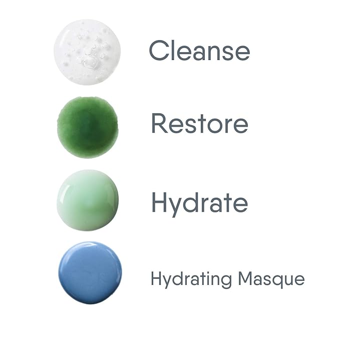 BioClarity 3-Step Essentials Skin Care Routine with Hydrating Mask for Normal and Oily Skin Types | Cleanse, Restore, Moisturize, Hydrate | 100% Clean Vegan Ingredients | Mini Size