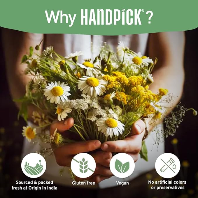 HANDPICK, Good Night Tea Bags (100 Count) Night Time Herbal Tea | Caffeine Free, Gluten Free | Floral Blend - Lavender, Chamomile, Peppermint | Natural Tea, Perfect for Bedtime