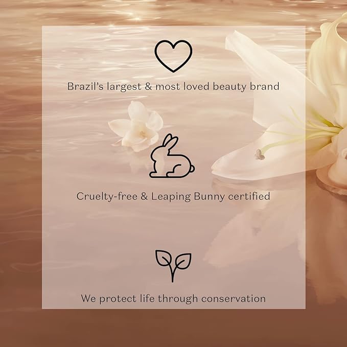 O Boticário Lily Lumiere Satin Cream, Hydrating Body Cream, 24 Hour Fragranced Body Butter for Dry Skin, 8.8 Ounce