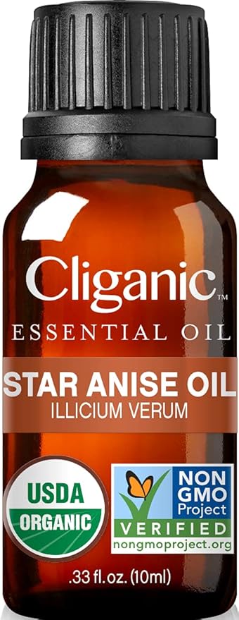 Cliganic Organic Star Anise Essential Oil, 100% Pure Natural for Aromatherapy | Non-GMO Verified