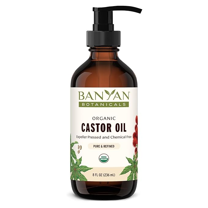 Banyan Botanicals Organic Castor Oil – Pure and Refined Castor Oil – for Face and Skin Care, Hair Care, and Natural Beauty – 8 oz – Non GMO, Hexane Free, Vegan, and Cruelty Free