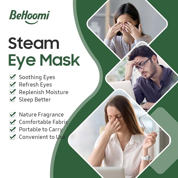 Steam Eye Mask, 10 Packs Heated Eye Mask, Self Heating Disposable SPA Warm Compress for Eyes Sleep Mask, Soothing Moist Heat Eye Masks, Travel Essentials & Relaxation Gifts (Tea Tree Scent)