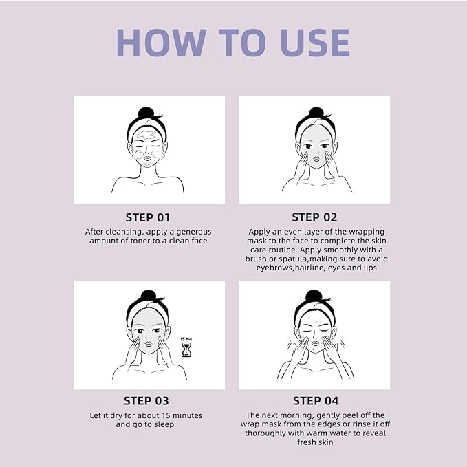 Collagen Night Wrapping Mask, Collagen Peel-Off Face with Jelly Brush - Deeply Hydrates & Firming & Glowy - Enhances Skin Elasticity, For Glowing Skin 2.54 fl.oz (1PC)