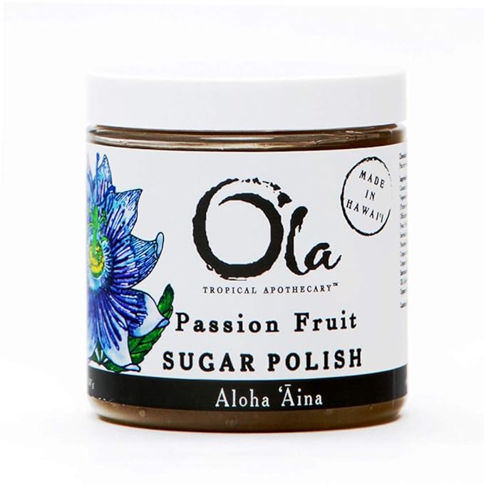 Ola Tropical Apothecary Passion Fruit Sugar Polish with Pure Tropical Oils and Plant Extracts - 11.6 Oz