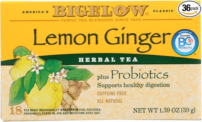 Bigelow Tea Lemon Ginger 18 Bags (Pack of 12)