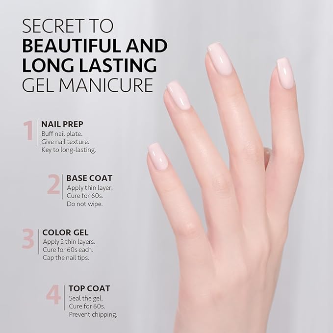 GAOY Pink Gel Nail Polish, 16ml Soak Off Gel Polish and Cuticle Oil, 20ml Cuticle Care Strengthener Oil