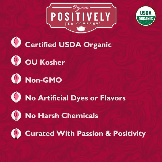 Organic Positively Tea Company, Hibiscus, Herbal Tea, Loose Leaf, 16 Ounce
