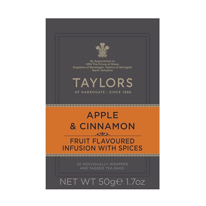 Taylors of Harrogate Apple & Cinnamon Herbal Tea, 20 Count (Pack of 24)