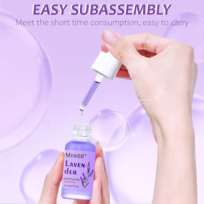 Cuticle Oil, Moisturizing Repairing Nail Oil, Plant-Based Formula for Damaged Nails Dry Cuticles, Strengthening Hydrating, Rose, Jasmine, Lavender, Nail Care, 20ml,YNC-002