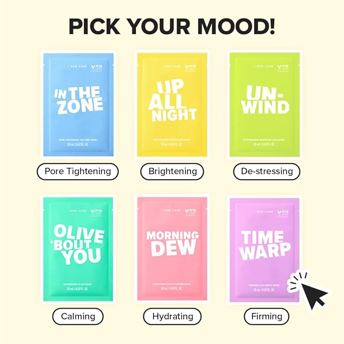 I DEW CARE Glass Skin Face Mask Variety Pack - Let's Get Sheet Faced | For Perfect Care Routine, 2 Week Intense Korean Face Masks Skincare, Makeover with Collagen, Moisturizing, 14 Count