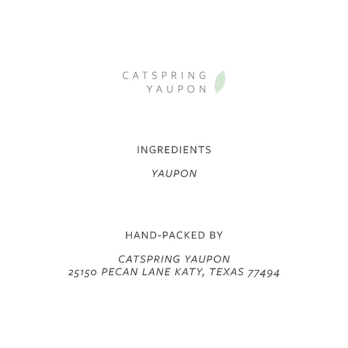 CatSpring Marfa Dark Roast Black Yaupon Tea - Naturally Caffeinated Texas Tea, Individually Packed Herbal Teabags, 16 Bags per Box