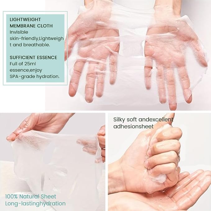 Face Sheet Mask Skincare,Hydrating Spa Face Mask For Sensitive Skin,Moisturize,Nourish for All Skin Types,Natural Skin Care Spa Face Mask for Women Men Girls,Pack of 8