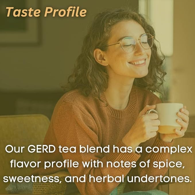 GERD Relief Herbal Tea: 8-Digestive Herb Blend, Natural Acid Reflux & Heartburn Aid, Pre/Post Meal Support, 3oz with 30 Bags