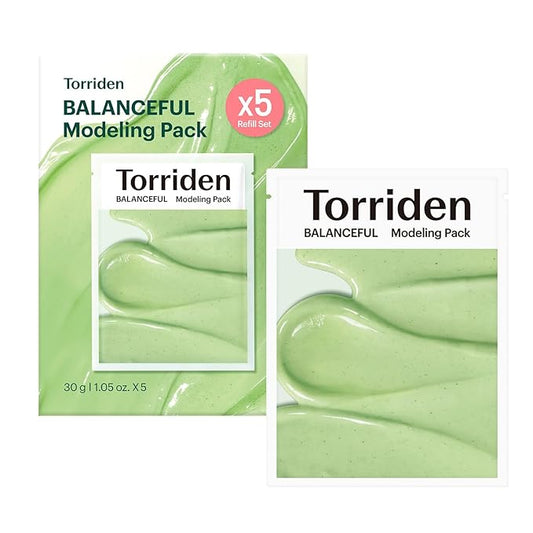 Torriden BALANCEFUL Modeling Mask (pack of 5) | Effective Cooling and Soothing Care | 5D Different Cica Complex, Glucose & Algin, Chlorella
