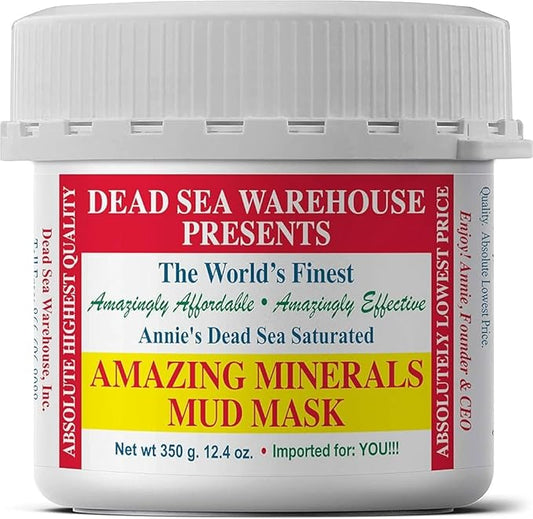 Dead Sea Warehouse – Amazing Minerals Mud Mask – 12.4 OZ – Dead Sea Mud Cleansing Mask – Mineral Rich – Helps Exfoliate, Purify, & Nourish Skin