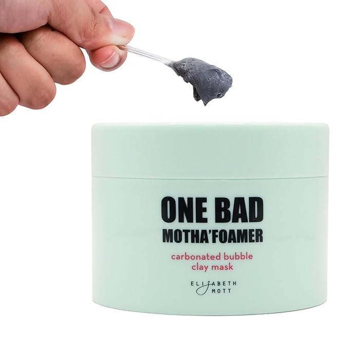 Elizabeth Mott Carbonated Bubble Detox Clay Mask – Korean Skincare for Deep Pore Cleansing, Acne, Blackheads & Oil Control – Charcoal Face Mask for Breakouts & Smooth Skin – Cruelty-Free, 3.53 oz