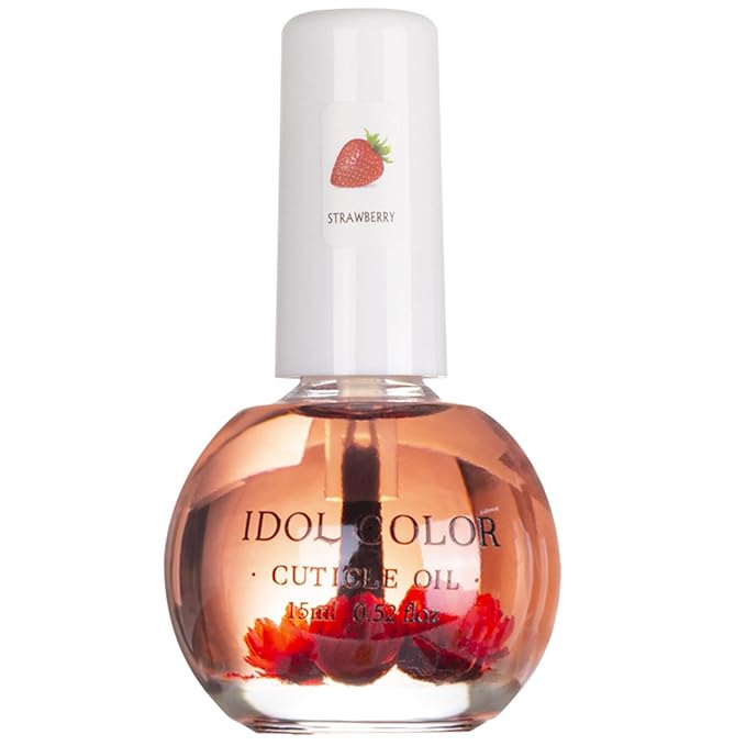 Flowery Scented Cuticle Oil, Infused with Real Flowers, Cuticle Revitalize Oil, Nail Oil For Growth And Strength, Cuticle Remover - Nail Strengthener - Cuticle Softener (0.5 fl.oz, STRAWBERRY)