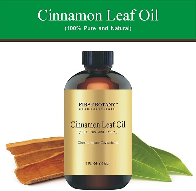 First Botany, 100% Pure Cinnamon Essential Oil - Premium Oil for Aromatherapy, Massage, Topical & Household Uses - 1 fl oz (Cinnamon)