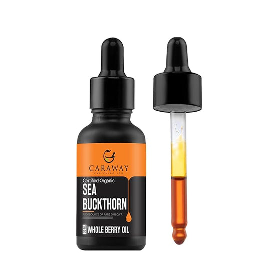 CARAWAY Sea Buckthorn Oil – Whole Berry – 1 Fl Oz | Super Critical Extract of Himalayan Sea Buckthorn Berries rich in Omega-7 Fatty Acids