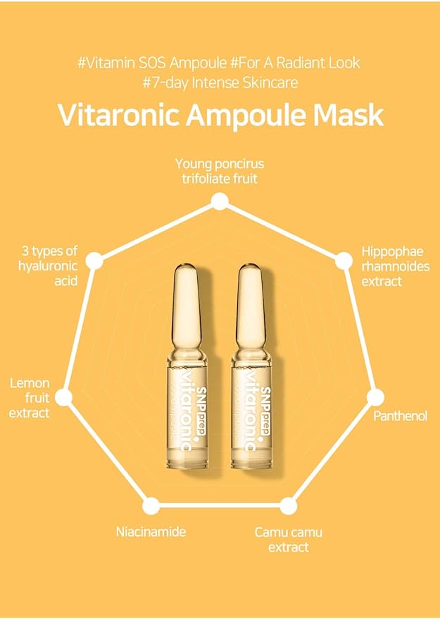 SNP [K Beauty 24K Gold Ampoule Sheet Mask & Vitaronic SOS Ampoule