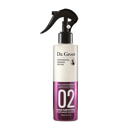 Dr. Groot Bond Fortifying Keratin Treatment, Clinically Proven for Repair and Thickening of Dry, Thin, Damaged Hair - Hair Mask, Glass Hair Effect, Korean Professional Bonding System