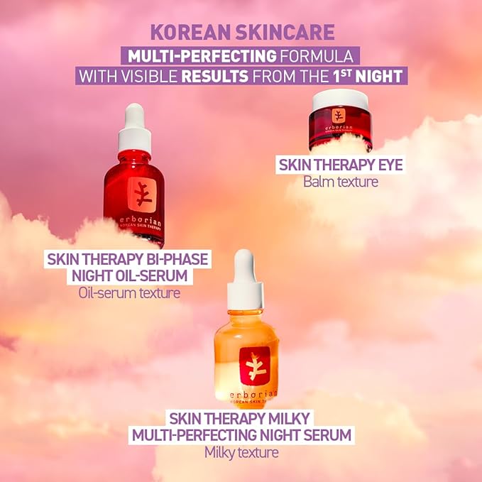 Erborian Multi-Perfecting Milky Night Serum, Skin Therapy, for Wrinkles & Fine Lines, Texture, Evenness - Visible Results after 1st Night - Hydrating with 10% PHA, Hyaluronic Acid - Korean Skincare