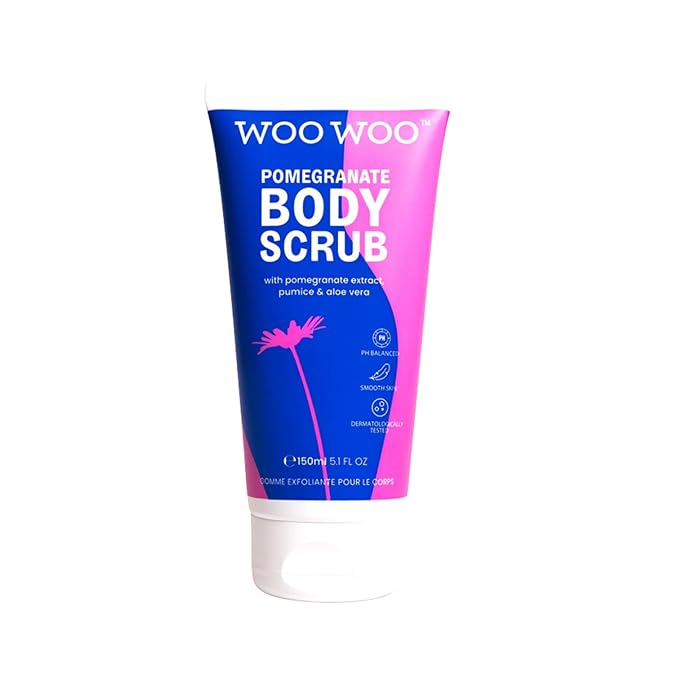 WooWoo - Natural Skin Saviour Pomegranate Body Scrub | Clean + Vegan Intimate Skin Care (5 oz | 150 ml)