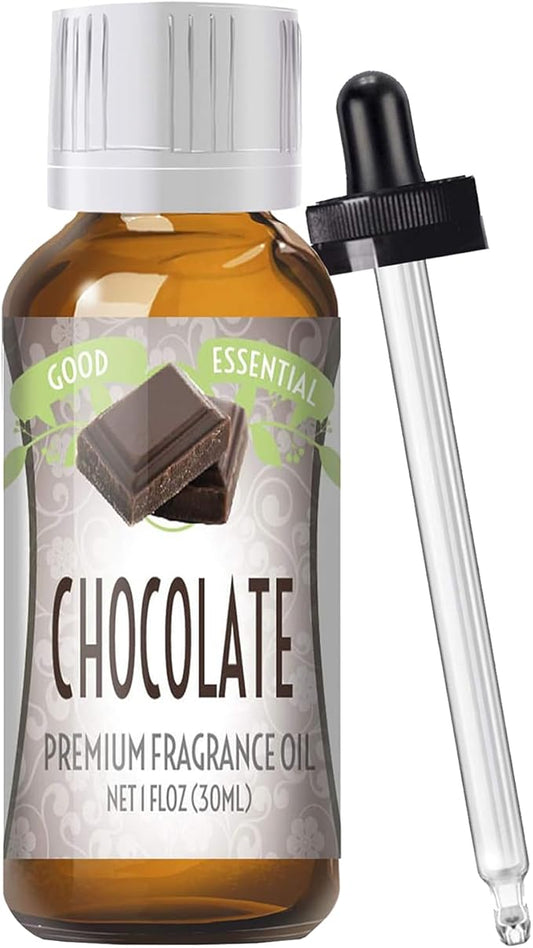 Good Essential Professional Chocolate Fragrance Oil 30ml (1 fl oz) for Diffusers, Candles, Soaps, Lotions, Perfumes, Slime Making - Christmas Chocolate Aromatherapy Oil