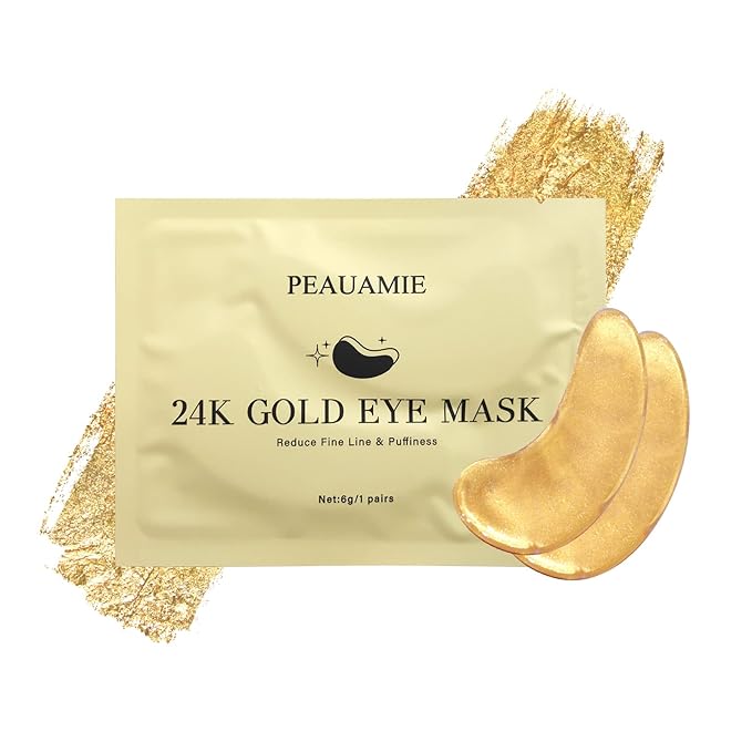 Under Eye Patchs 24k Gold Eye Mask and Hyaluronic Acid and Rose for Dark Circles and Puffiness Wrinkle Eye Bags 30 Pairs