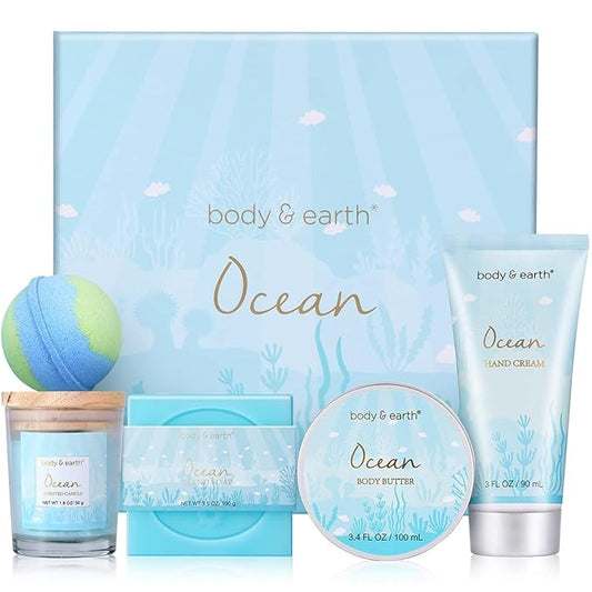 Spa Gifts for Women, Bath Gifts Box with Ocean & Orchid Scented, Gift for Home Spa