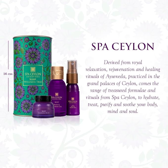 SPA CEYLON Sleep Wellness Trio Set | Restful Spa Essentials for Nourished Skin | Natural Ingredients | Ayurvedic | Body Gifts Set