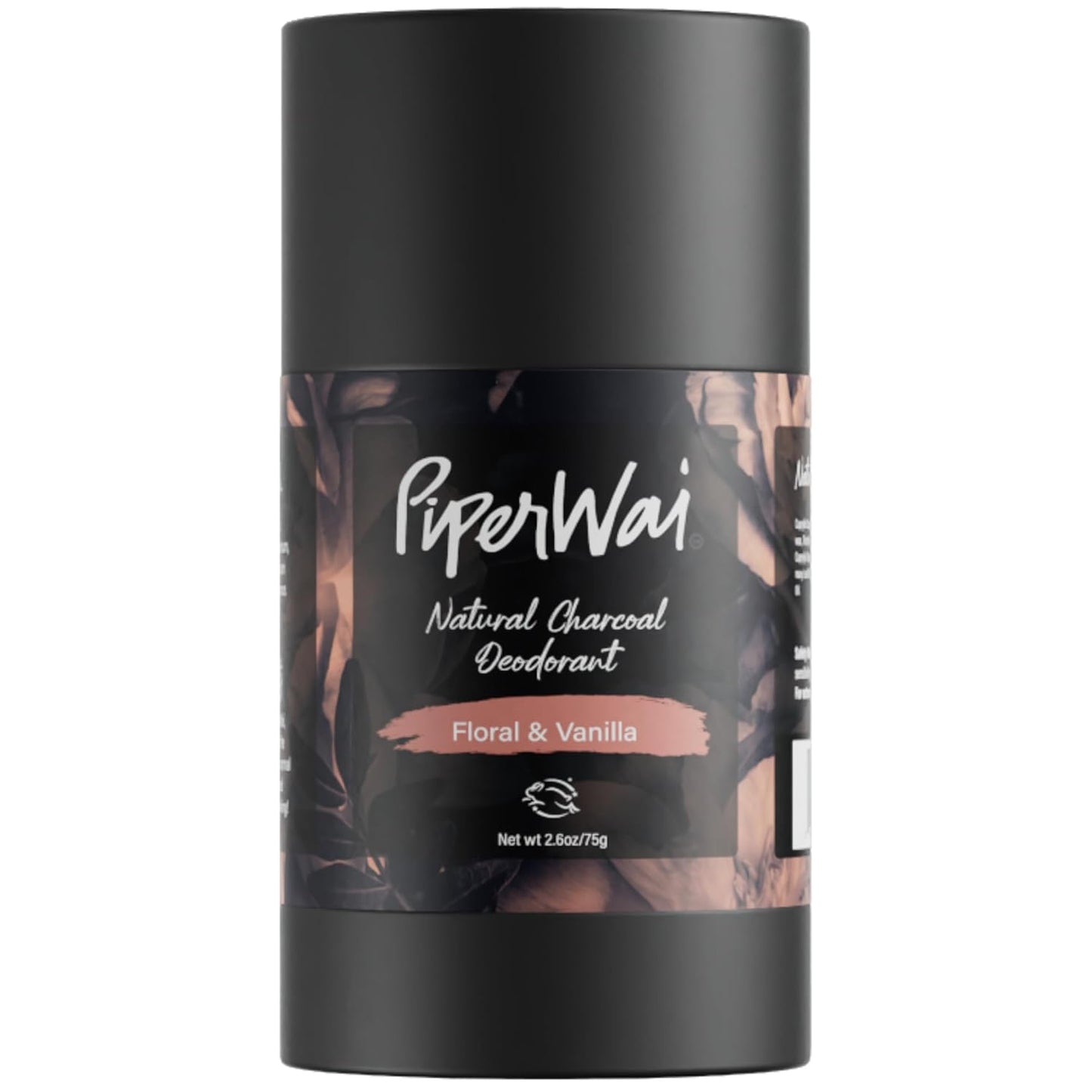 PiperWai Natural Deodorant w/Activated Charcoal | Odor Protection, Vegan, Aluminum Free, Shark Tank Product for Women & Men | Great for Travel, & Gifts | 2.6 oz (75g) Floral Vanilla Scented Stick