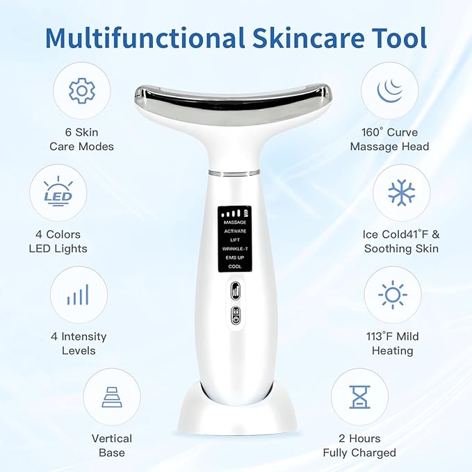 Facial and Neck Massager, Soothing and Relaxing Face Massager for Skin Care