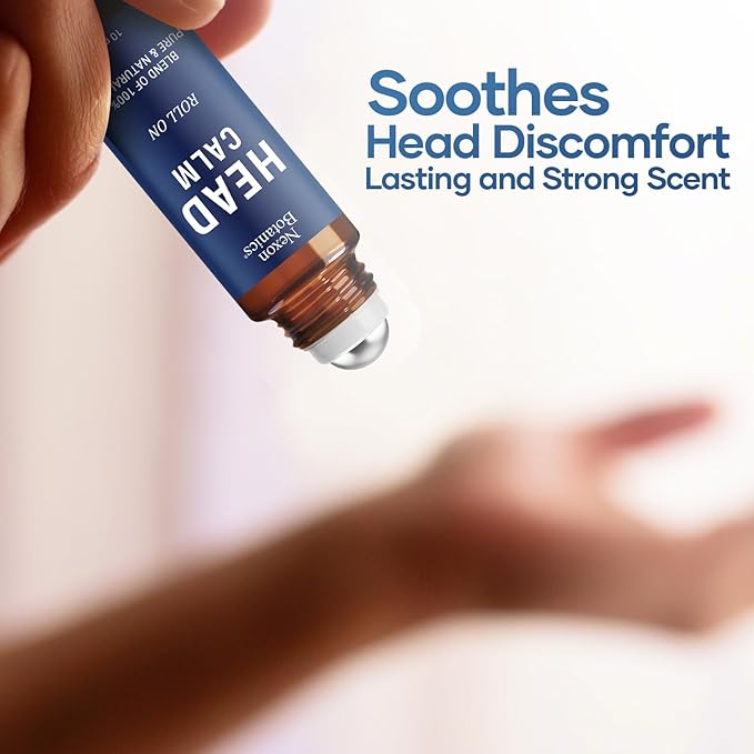 Head Calm Essential Oil Roll-On 10 ml - Pure, Natural Oil with Grapeseed for Relaxation - Soothing Roll-On Stick for Easy Application- Nexon Botanics