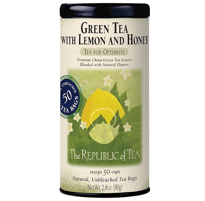 The Republic of Tea – Green Tea with Lemon and Honey – 50 Tea Bags