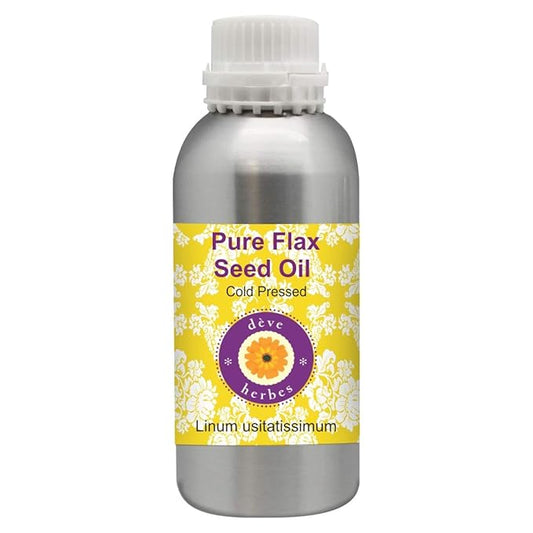 Deve Herbes Pure Flax Seed Oil (Linum usitatissimum) Cold Pressed 630ml (21 oz)