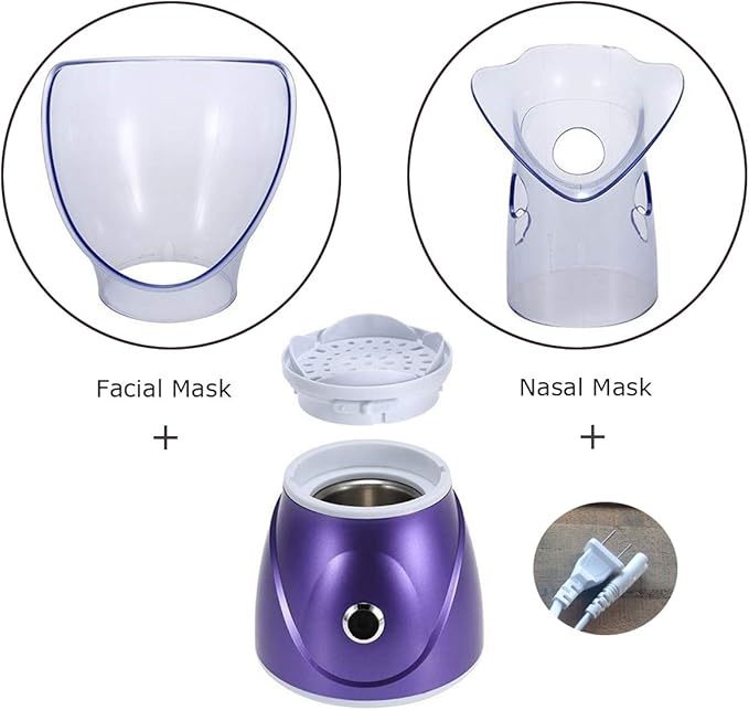 Hann Facial Steamer Professional Sinus Steam Inhaler Face Skin Moisturizer Facial Mask Sauna Spa Steamers with Aromatherapy Diffuser Humidifier Function (Purple)