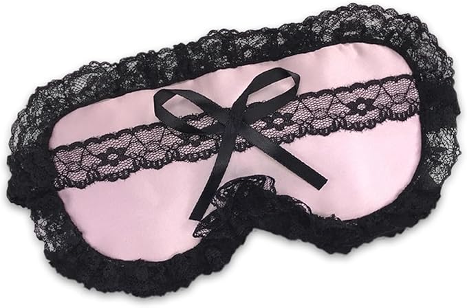 Celestial Silk Mulberry Silk Sleep Eye Mask with Adjustable Elastic Strap (One Size, Silk & Lace)