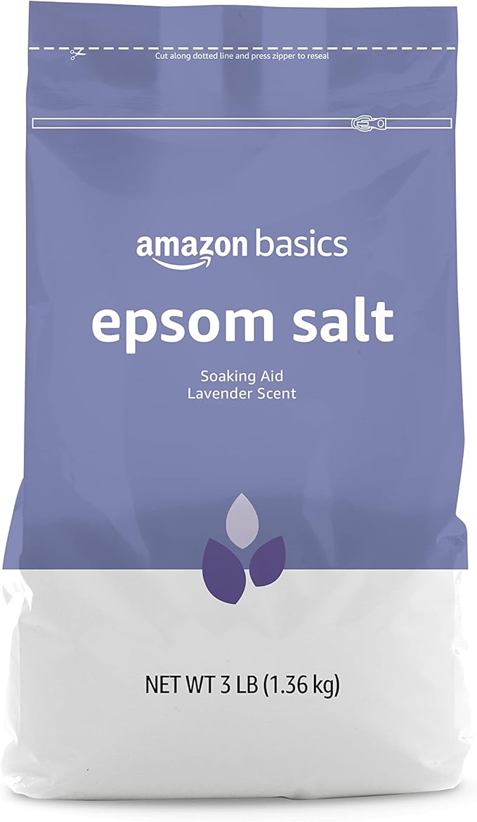 Amazon Basics Epsom Salt Soaking Aid, Lavender Scented, 3 Pound, 6-Pack (Previously Solimo)
