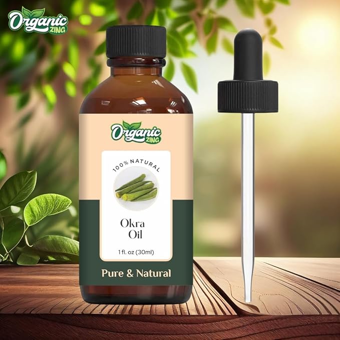 Okra (Abelmoschus Esculentus) Oil | Pure & Natural Carrier Oil for Massage, Skincare & Hair Care - 30ml/1.01fl oz