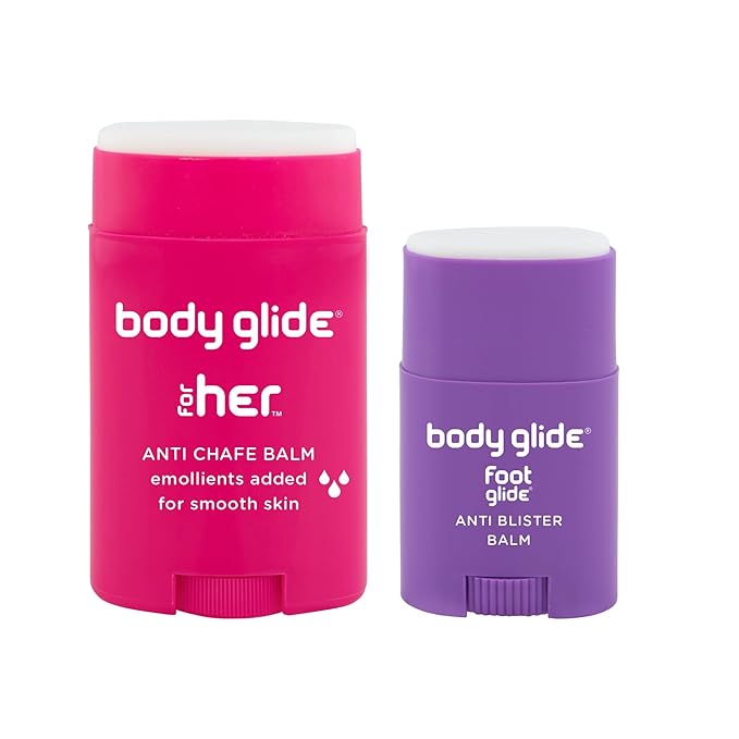 Body Glide For Her & Foot Glide Gift Set | Complete Skin Protection for Sports, Play & Everyday | 1.5oz Anti Chafing Stick & 0.8oz Blister Prevention Stick