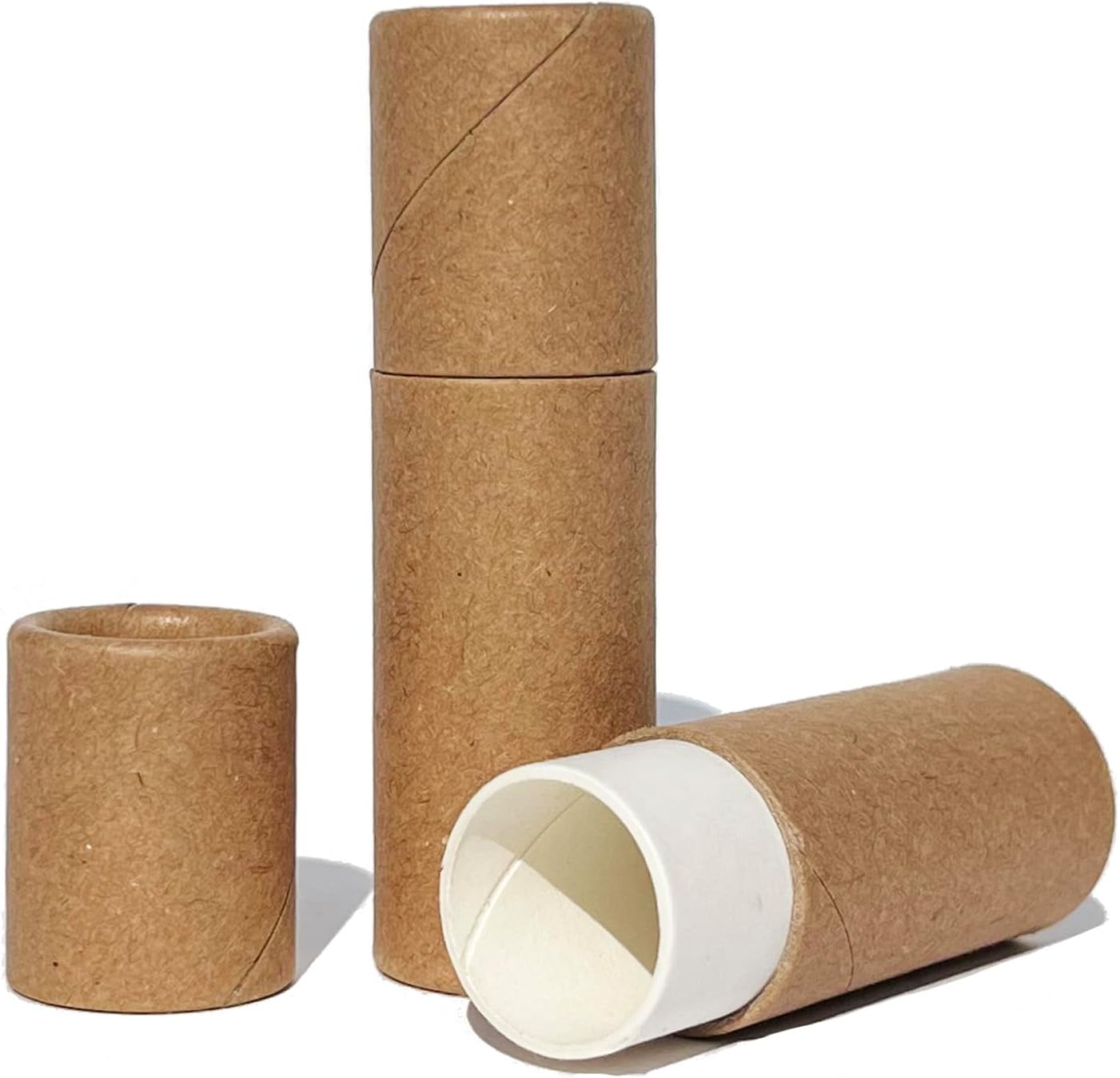 Push-Up Paperboard Lip Balm Tubes, Biodegradable Kraft Paper Lipstick Tube, Cardboard 0.5 Oz. (15 ml) Empty Container, Solid Perfume Tube, Sample Cosmetic Container, DIY Chapstick, Lipstick (300)