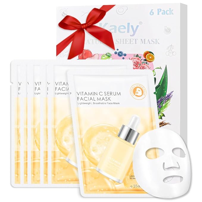 Face Sheet Mask Skincare,Hydrating Spa Face Mask For Sensitive Skin,Moisturize,Nourish for All Skin Types,Natural Skin Care Spa Face Mask for Women Men Girls,Pack of 6