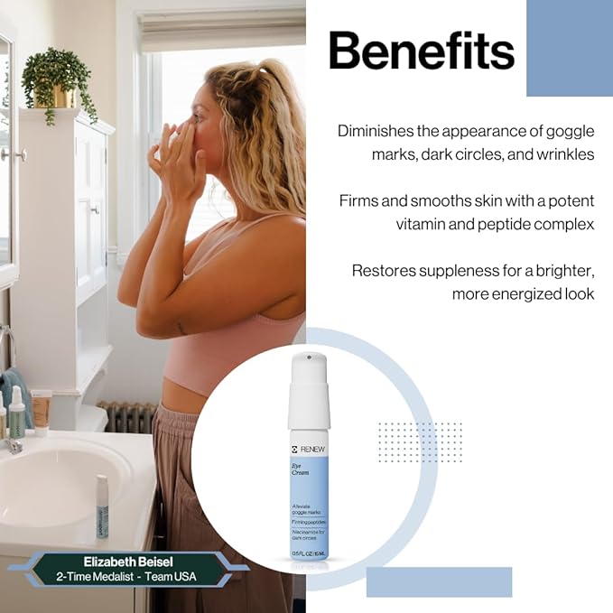 Dermasport Eye Cream for Swimmers Moisturizer for Men & Women Fights Anti-Aging Wrinkles Dark Circles Under Eye Treatment Puffiness & Under Eye Bags Travel Size Eye Cream