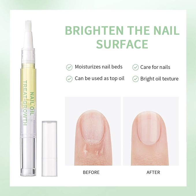 Cuticle Oil Pen, 2PCS Revitalizing Cuticle Oil Pen for Nails, Nail Oil for Nail Care & Nail Growth, Repaired Cuticles Overnight Cuticle Softener Nail Strengthener Protector Oil