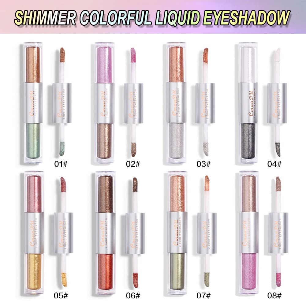 evpct 16 Colors Liquid Glitter Shimmer Metallic Eyeshadow Set Glitter Sparkle Colorful Liquid Eyeliner Makeup Set delineador pupilentes de ojos contra el agua sombras colores para ojos con brillo