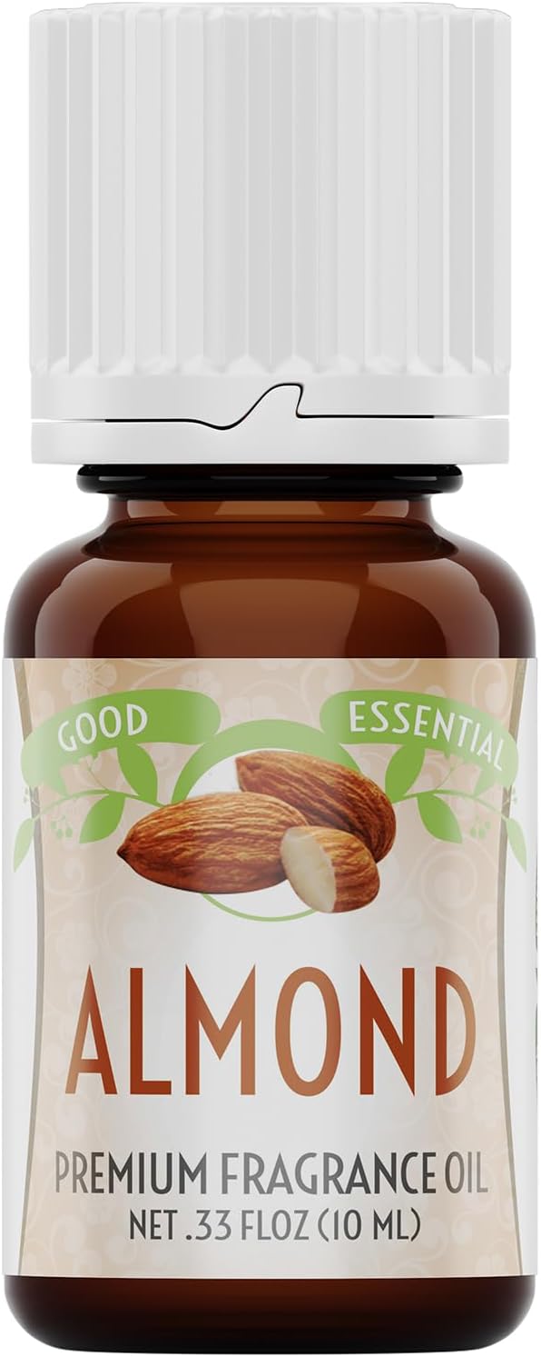 Good Essential – Professional Almond Fragrance Oil 10 ml for Diffuser, Candles, Soaps, Perfume, Aromatherapy 0.33 fl oz
