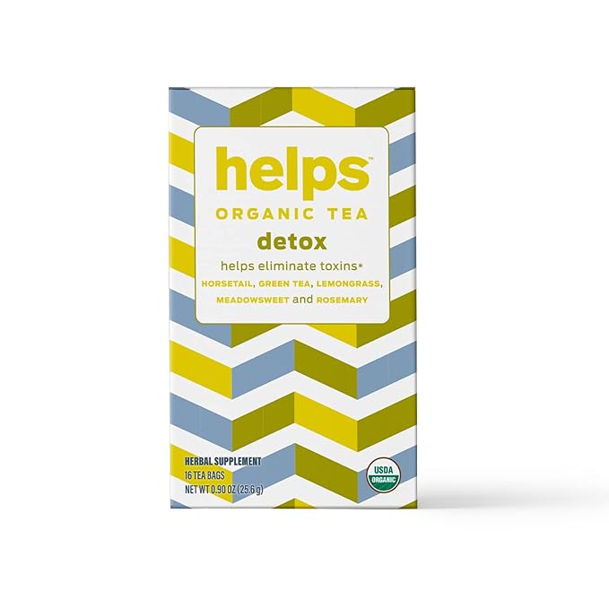 HELPS TEAS | Helps Detox Tea | Organic herbal blend of Horsetail, Green Tea, Herbal Lemon, Ulmaria and Rosemary that facilitate naturally our detox and depurative process. 16 Tea Bags